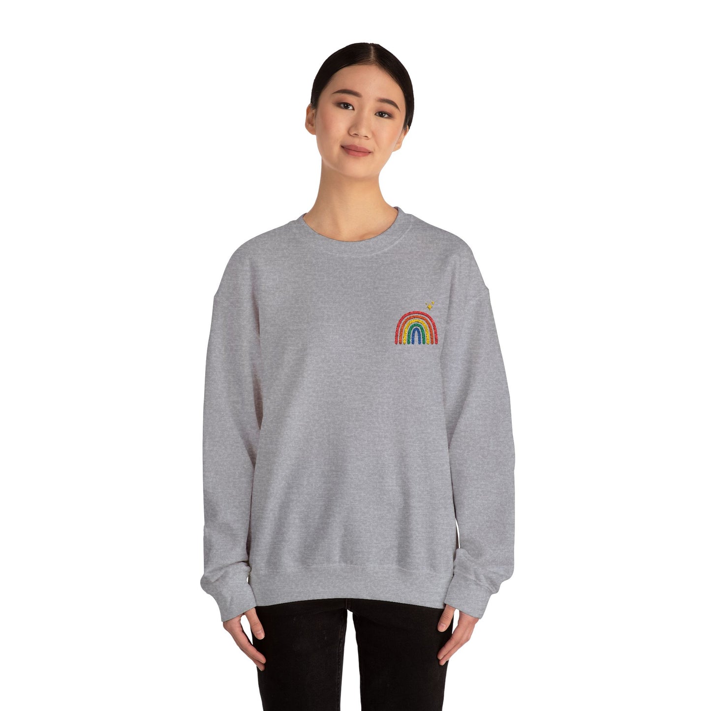 Embroidered Rainbow Unisex Heavy Blend™ Crewneck Sweatshirt