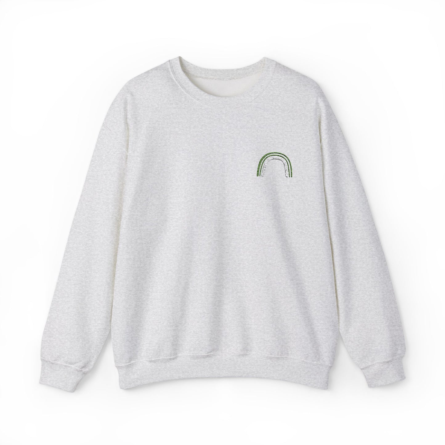 Embroidered Green Rainbow Unisex Heavy Blend™ Crewneck Sweatshirt