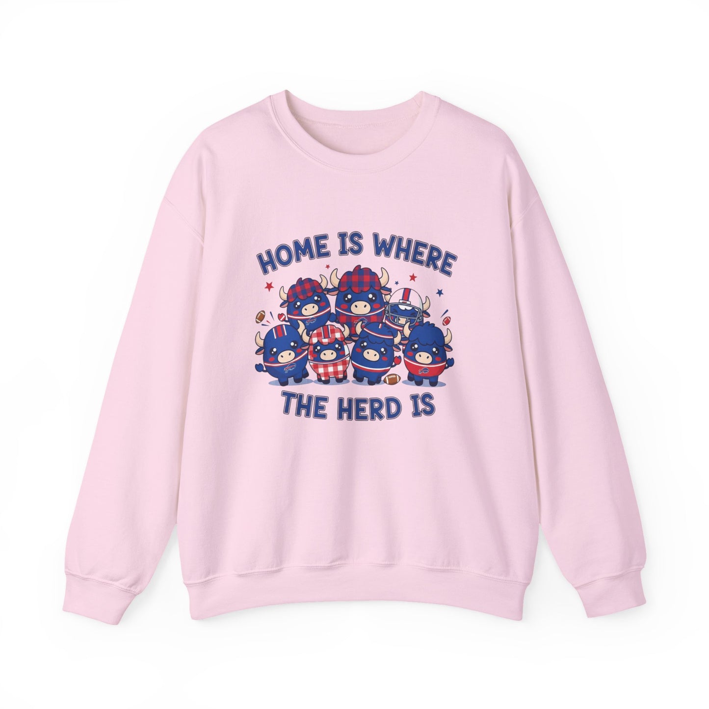 Buffalo Home Is Where The Herd Is Cute Cartoon Herd Graphic