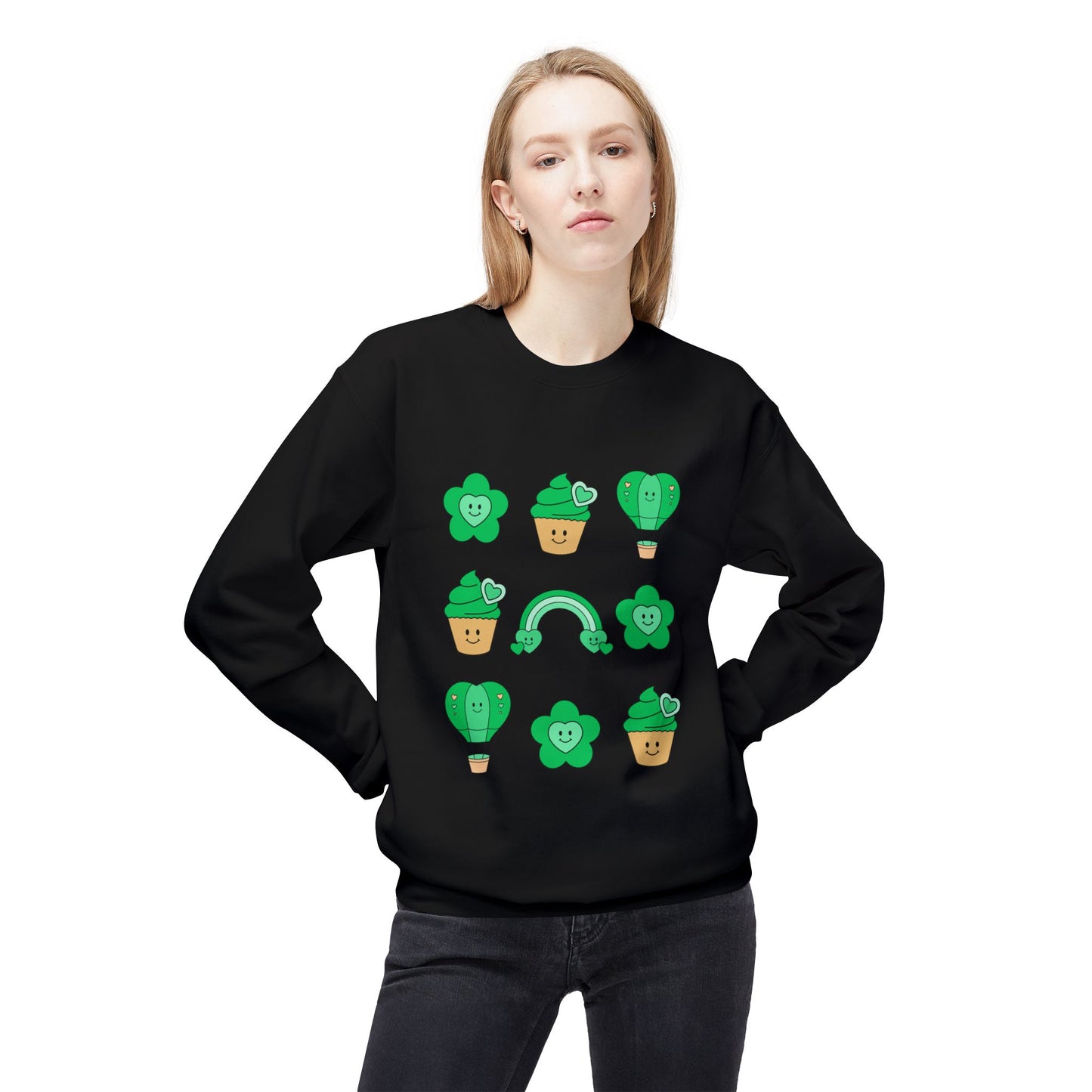 Cutesy St. Patrick Coquette Unisex Midweight Softstyle Fleece Crewneck Sweatshirt