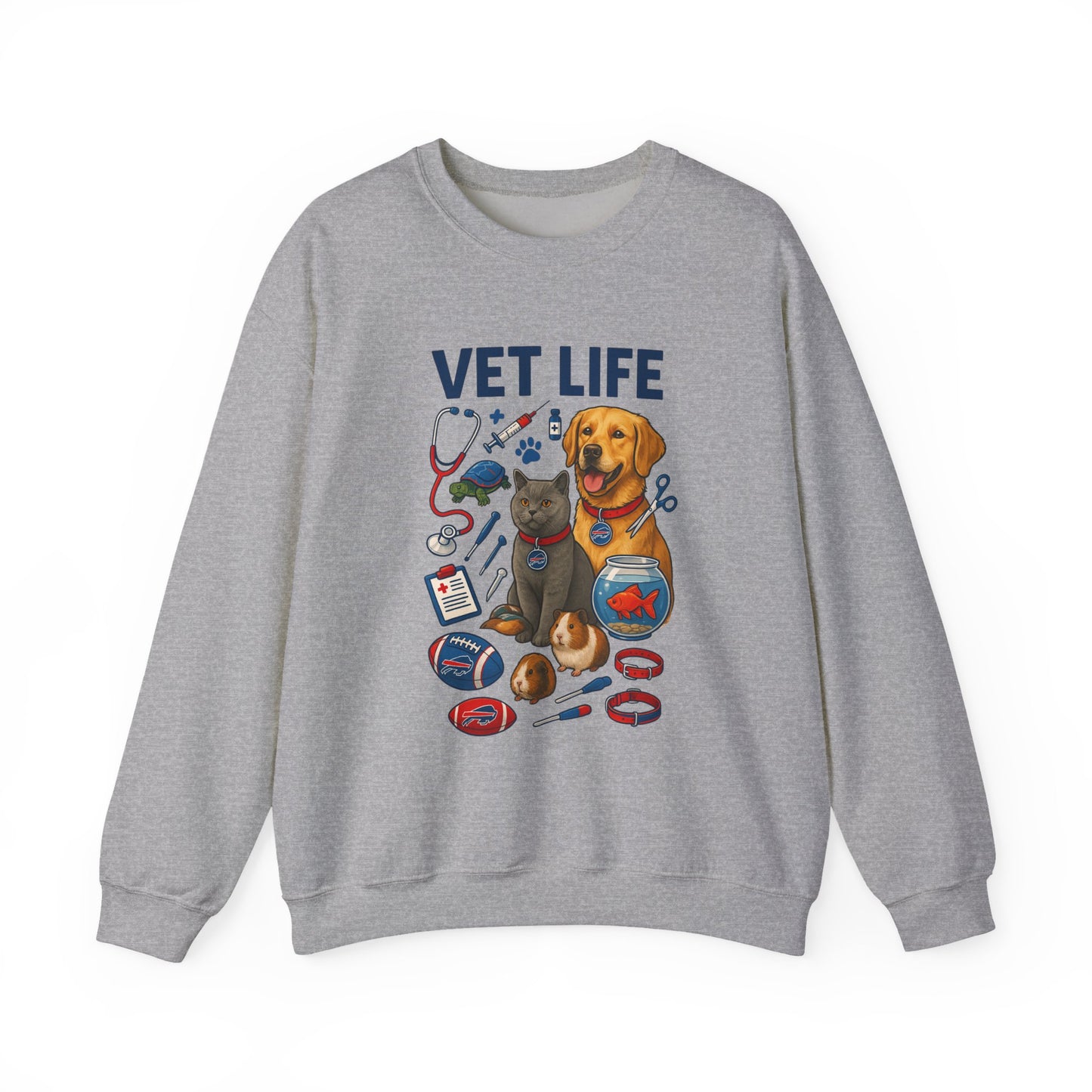 Vet Life Crewneck Sweatshirt — Cute Veterinary Dog & Cat Graphic Pullover