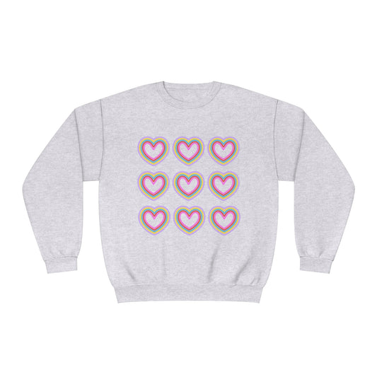 Neon Hearts Unisex NuBlend® Crewneck Sweatshirt