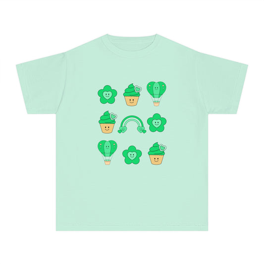 Cutesy St. Patrick's Day Coquette Youth Midweight Tee