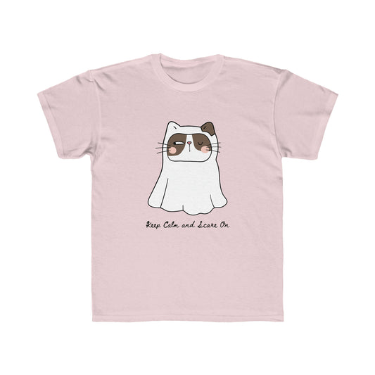 Keep Calm and Scare On Kids Regular Fit Tee