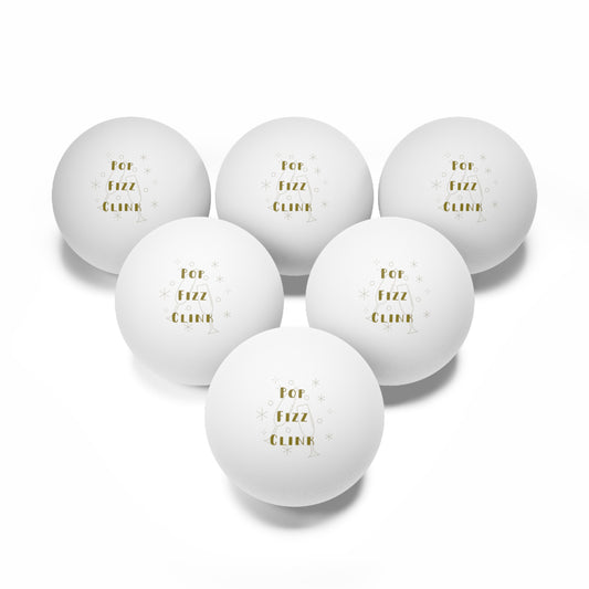 Pop Fizz Clink Beer Pong Balls, 6 pcs