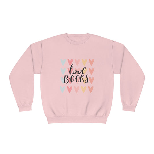 Love Books Cursive Print Unisex NuBlend® Crewneck Sweatshirt