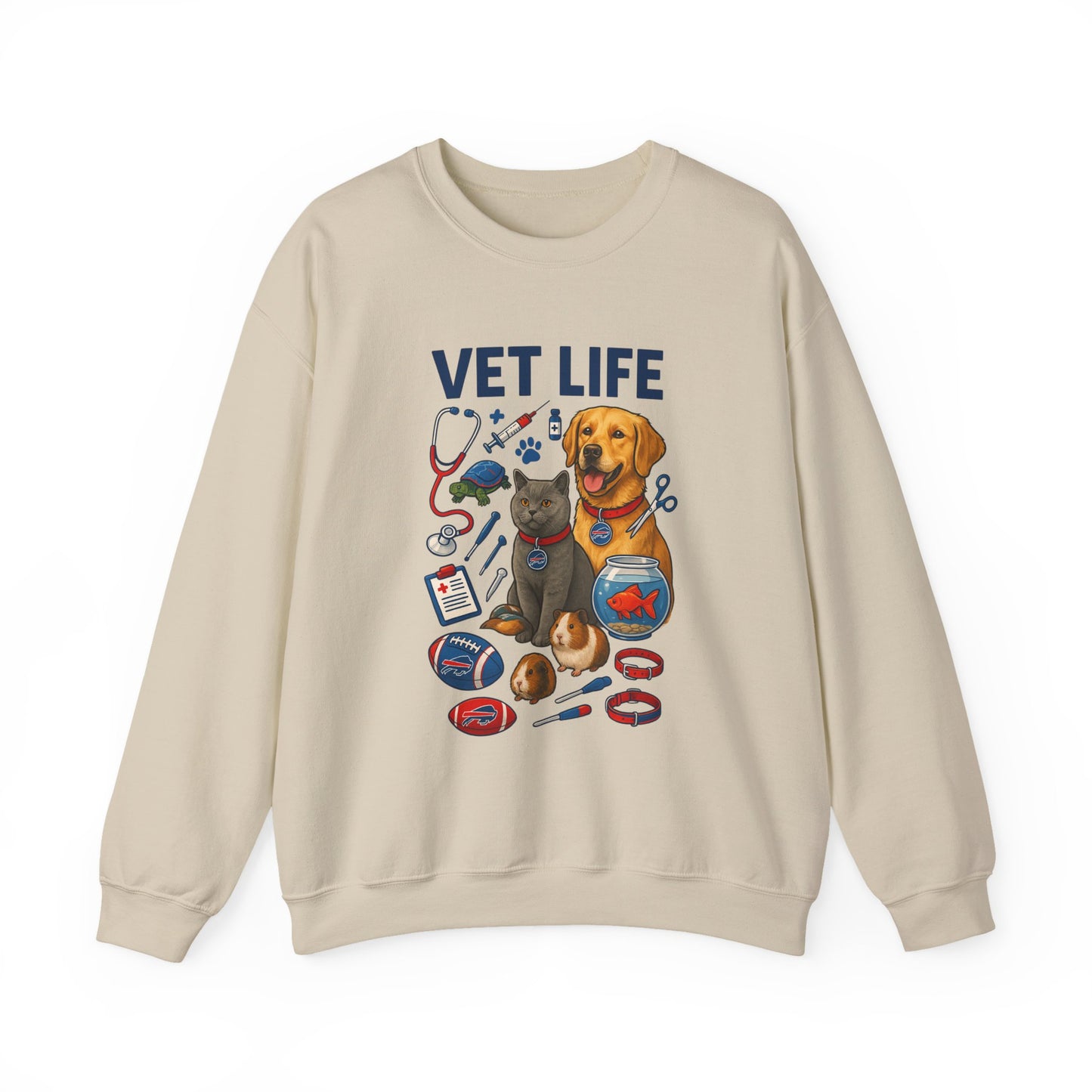 Vet Life Crewneck Sweatshirt — Cute Veterinary Dog & Cat Graphic Pullover