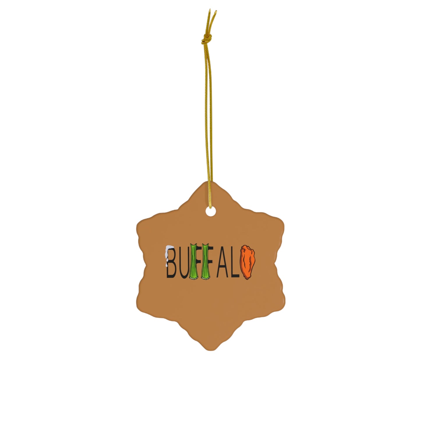 Buffalo Wing and Celery Ceramic Ornament