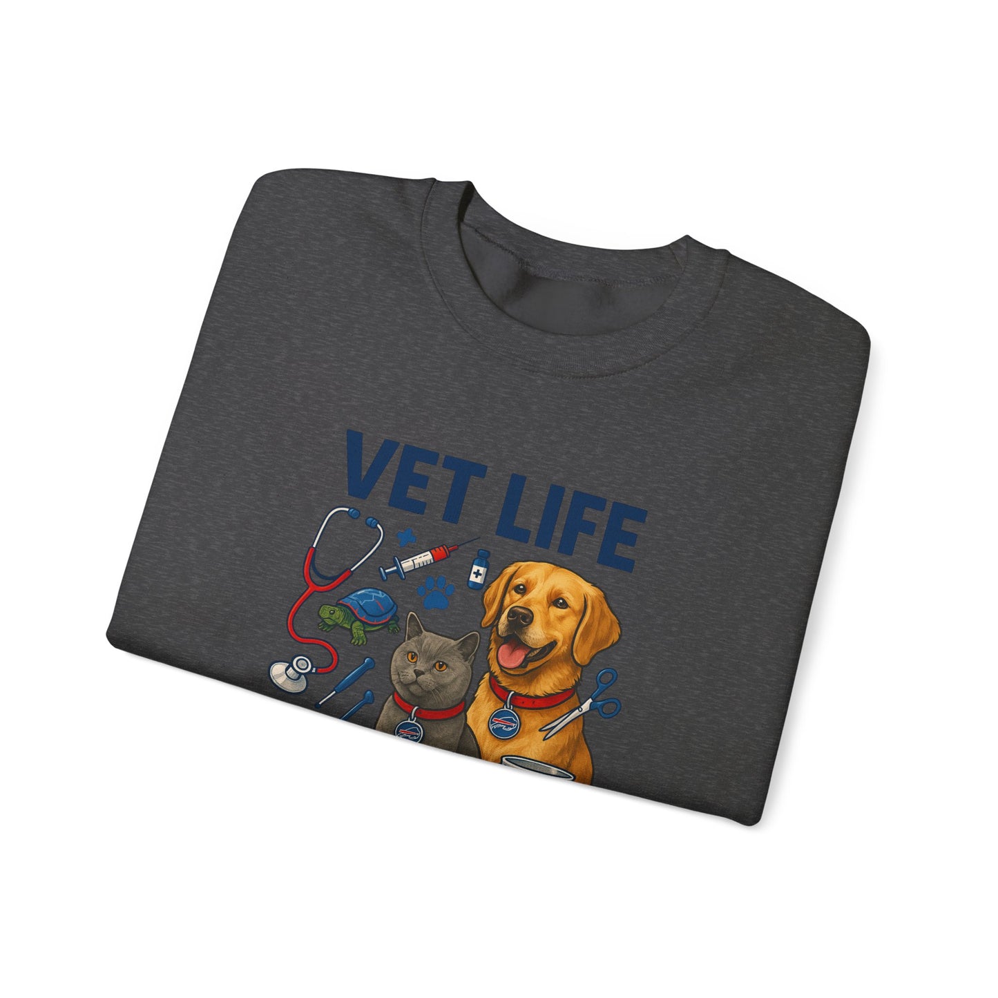 Vet Life Crewneck Sweatshirt — Cute Veterinary Dog & Cat Graphic Pullover