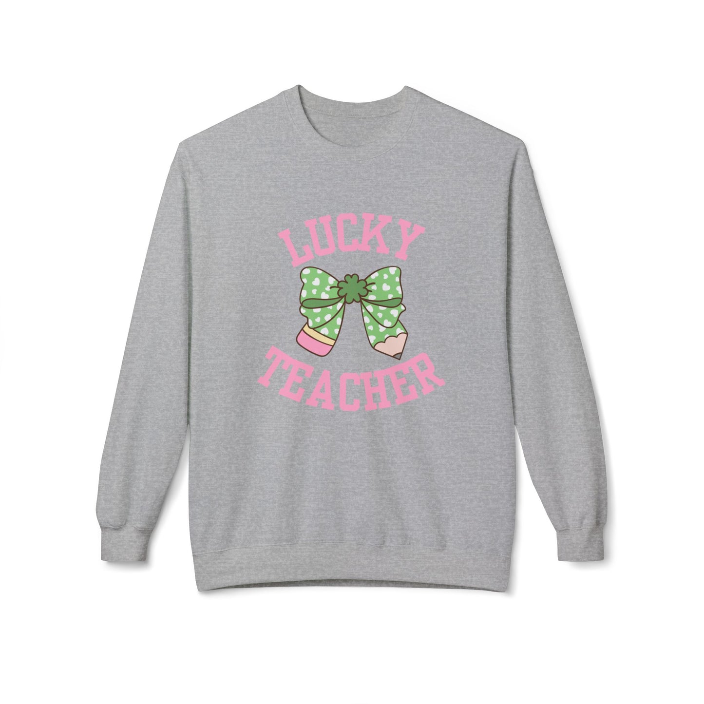 Lucky Teacher Unisex Midweight Softstyle Fleece Crewneck Sweatshirt