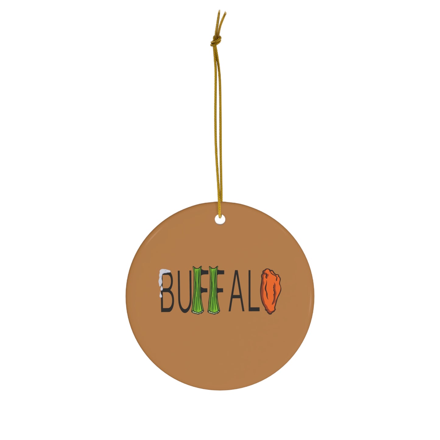 Buffalo Wing and Celery Ceramic Ornament