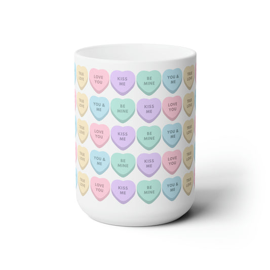 Conversation Hearts Ceramic Mug 15oz