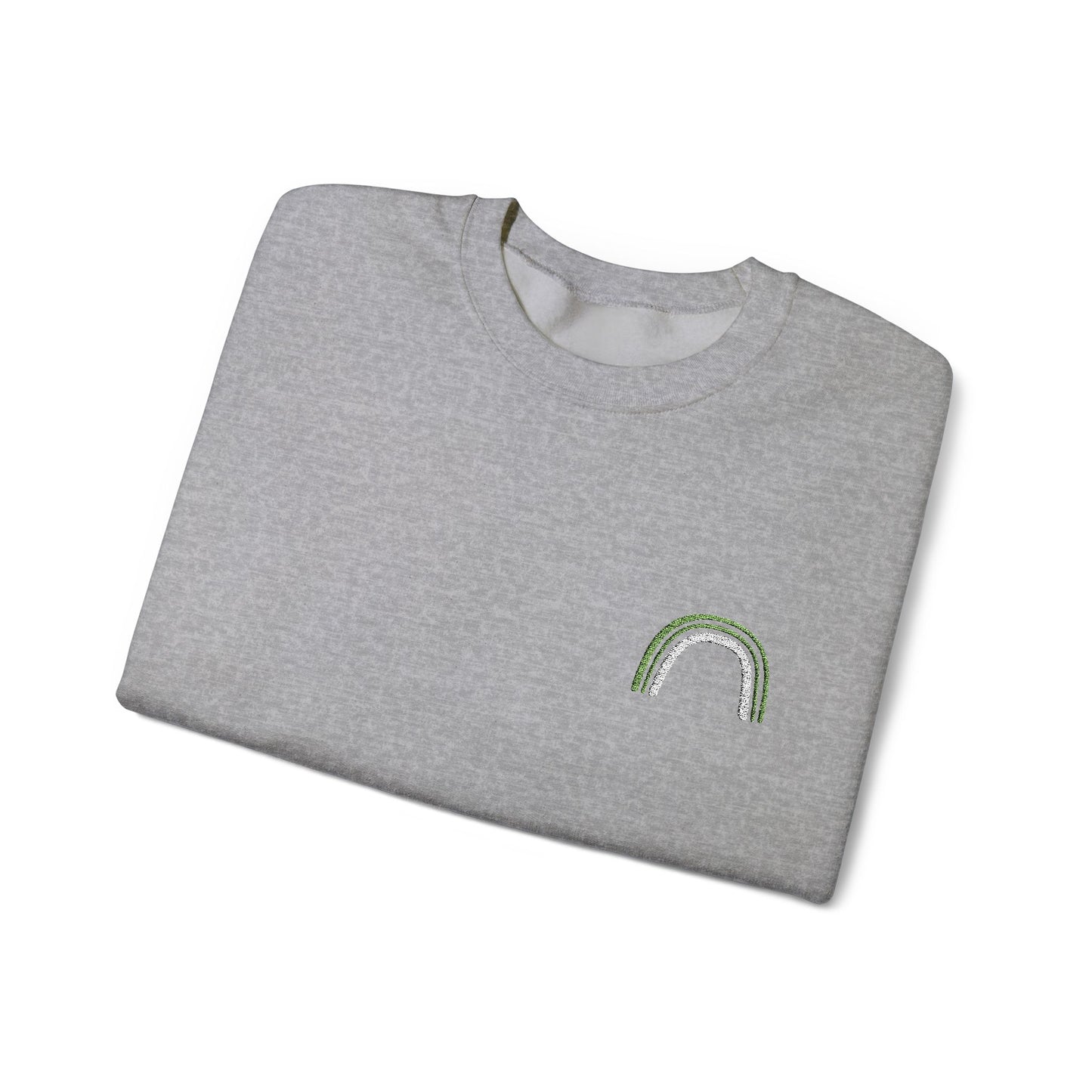 Embroidered Green Rainbow Unisex Heavy Blend™ Crewneck Sweatshirt