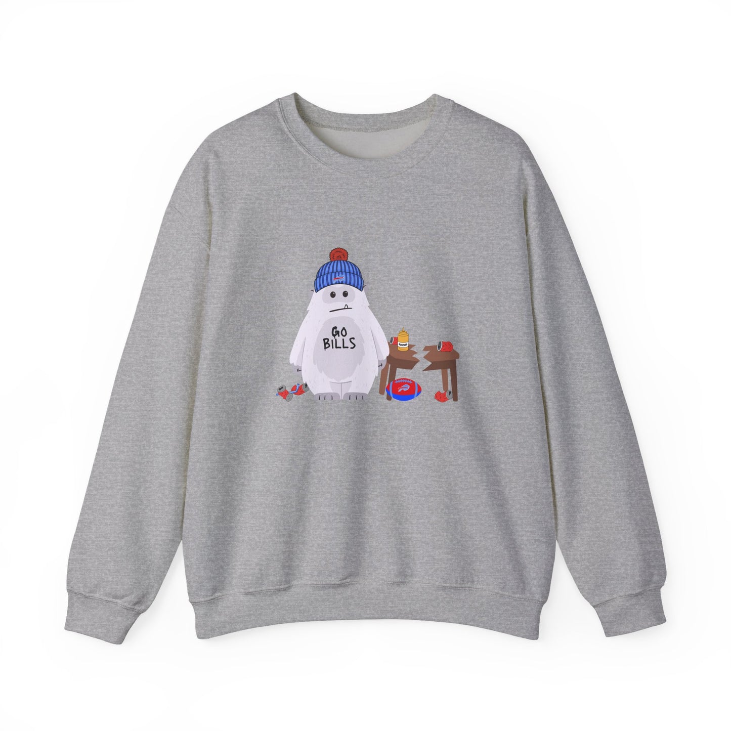 “Go Buffalo” Snowman Crewneck Sweatshirt — Cute Winter Buffalo Football Fan Pullover