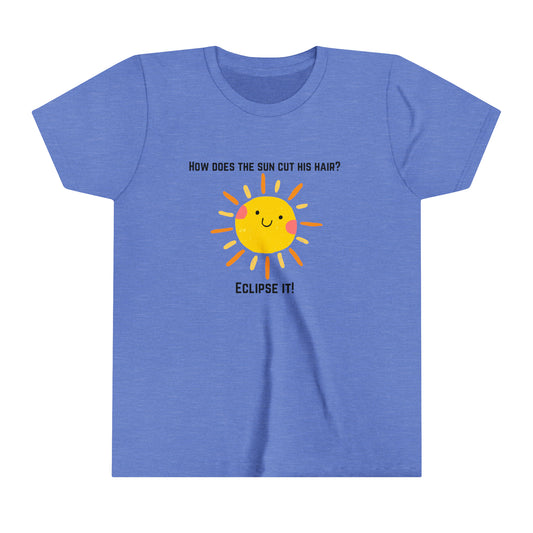 How Does the Sun Cut His Hair? Youth Short Sleeve Tee