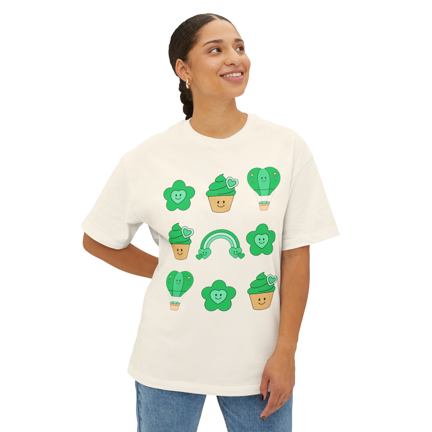 Cutesy St. Patrick Coquette Unisex Oversized Boxy Tee