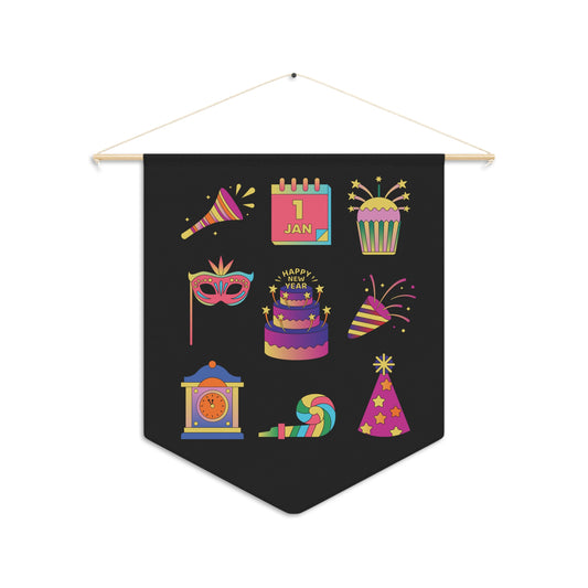 New Years Graphics Pennant