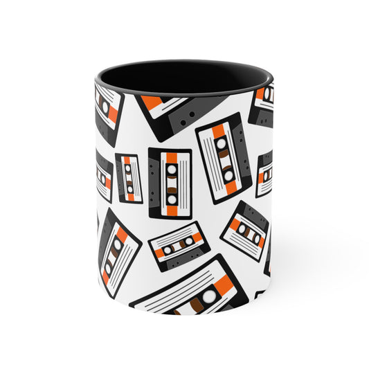 Cassettes Design 2 Accent Coffee Mug, 11oz