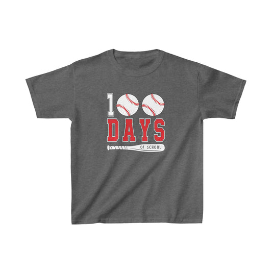 100 Days Baseball Bat Kids Heavy Cotton™ Tee