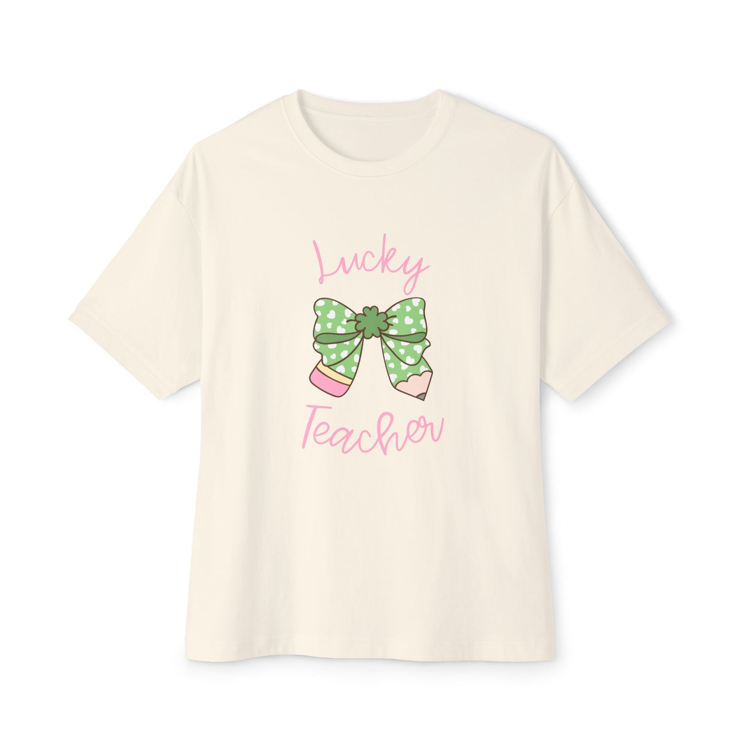 Lucky Teacher Unisex Oversized Boxy Tee