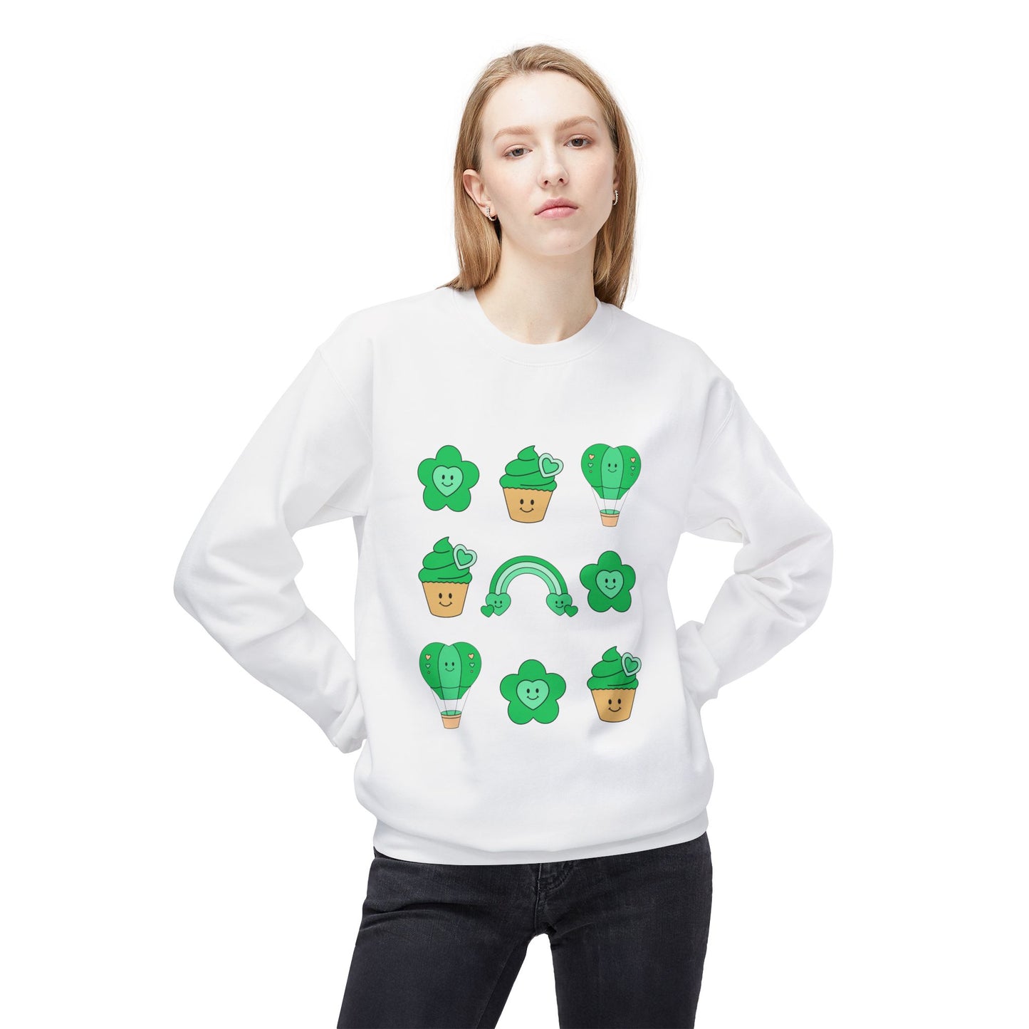 Cutesy St. Patrick Coquette Unisex Midweight Softstyle Fleece Crewneck Sweatshirt