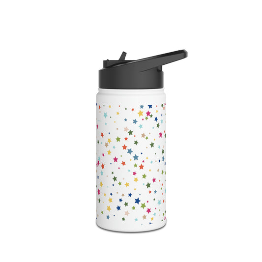 Rainbow Stars Stainless Steel Water Bottle, Standard Lid