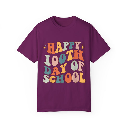 Happy 100th Day of School Unisex Garment-Dyed T-shirt