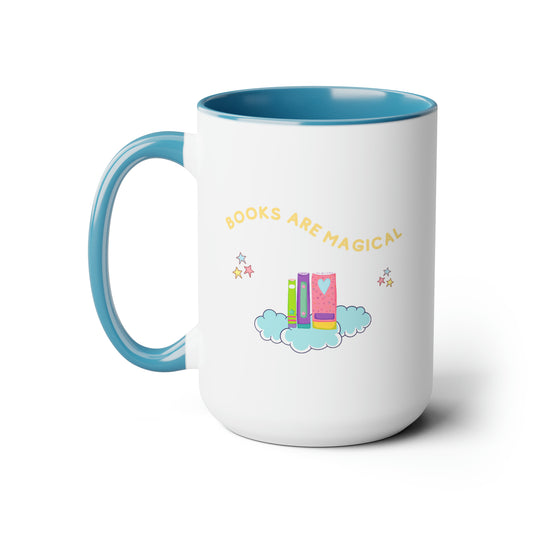 Books are Magical Two-Tone Coffee Mugs, 15oz