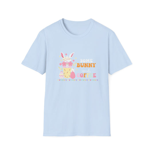 Some Bunny Needs Coffee Unisex Softstyle T-Shirt