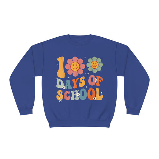 100 Days of School Daisies Unisex NuBlend® Crewneck Sweatshirt