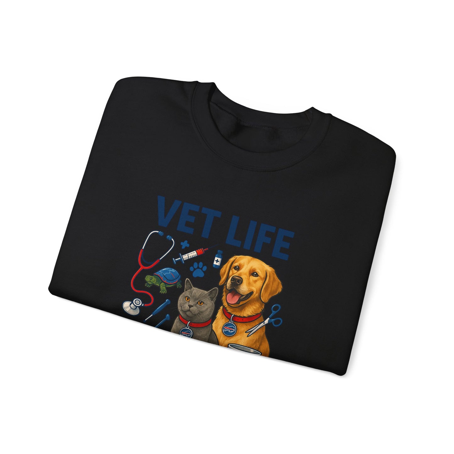 Vet Life Crewneck Sweatshirt — Cute Veterinary Dog & Cat Graphic Pullover