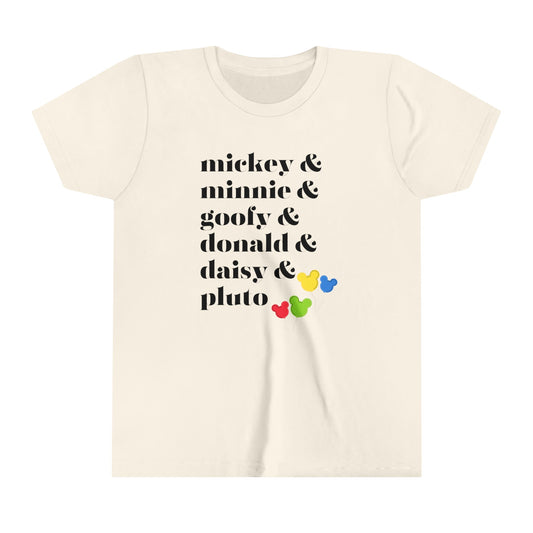 Mickey Minnie Goofy...Youth Short Sleeve Tee