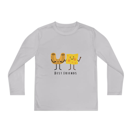Macaroni and Cheese Best Friends Youth Long Sleeve Competitor Tee