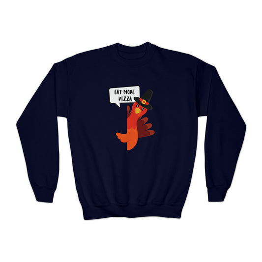 Eat More Pizza Youth Crewneck Sweatshirt